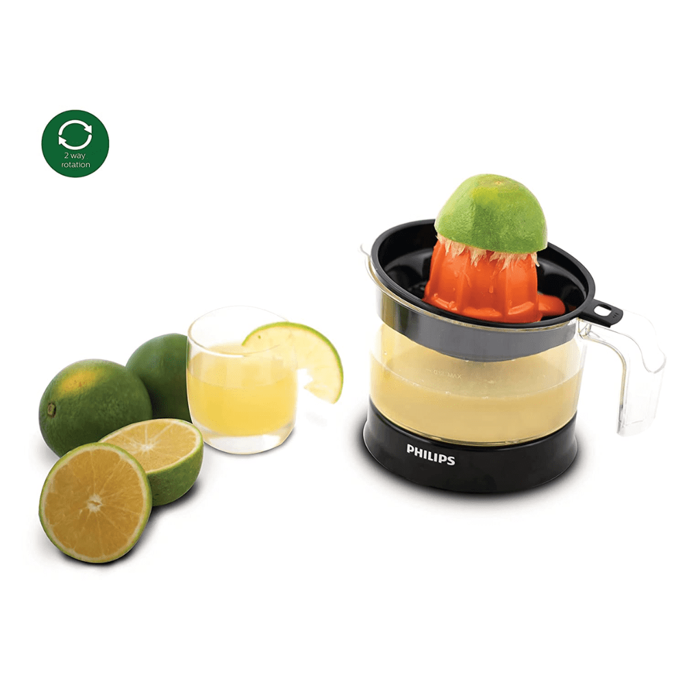 Philips HR2788/00, 25Watt 0.5 Ltr Transparent Citrus Press Juicer (Black)