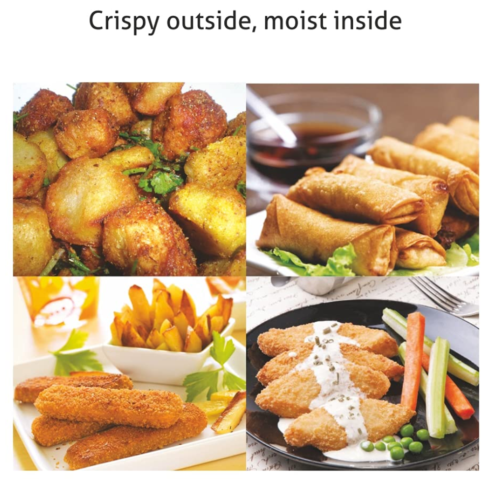 Glen GL3045, 800 Watts 2 Litres Electric Air Fryer,Preset Temperature Ccontrol (Black & Silver)