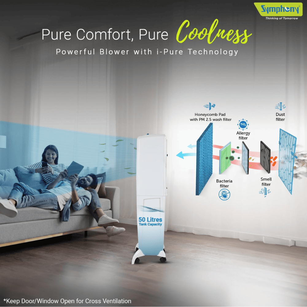 Symphony 50 L Diet Tower Air Cooler (DIET50T)