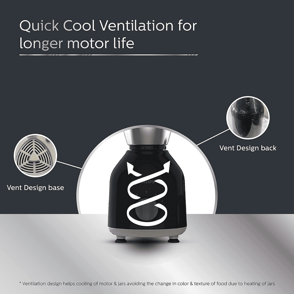 Philips HL7757/00 750 Watt Mixer Grinder 3 Stainless Steel Multipurpose Jars (Black)