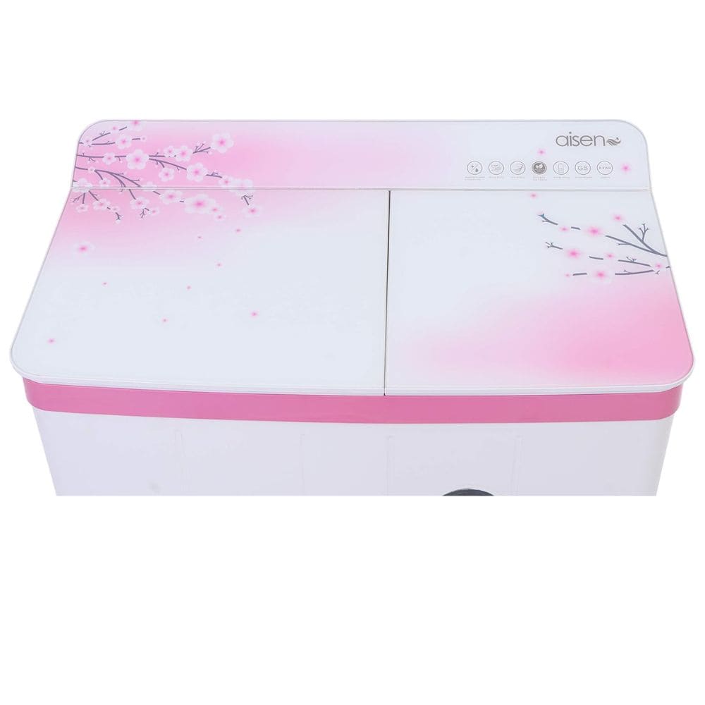 Aisen 8.5 Kg 5 Star Semi-Automatic Top Load Washing machine (A85SWT805,White & Pink)