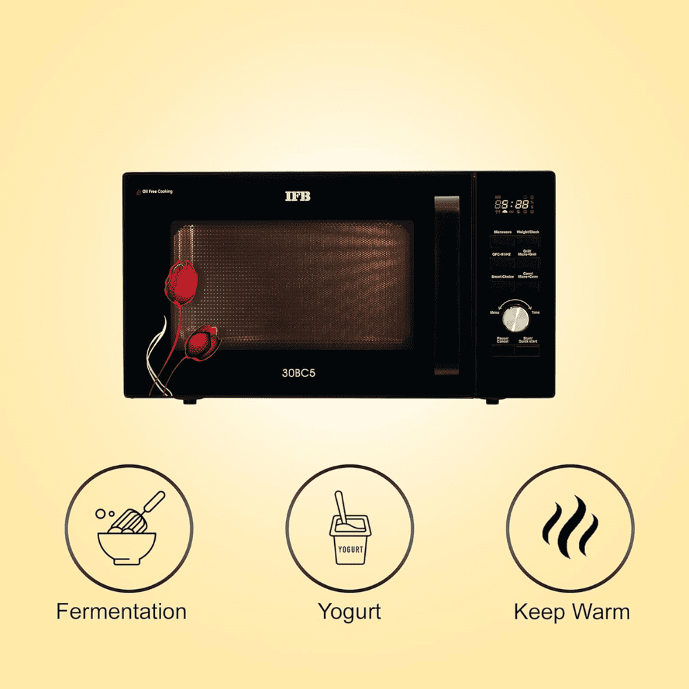 IFB 30 Ltrs Convection Microwave Oven with Oil Free Cooking with Starter Kit (30BC5,Black)