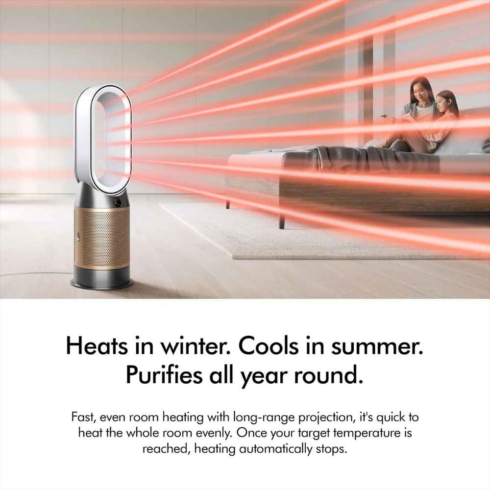 Dyson Hot and Cool HP12 Air Purifier with Remote Control (Allergy Friendly, White & Gold)