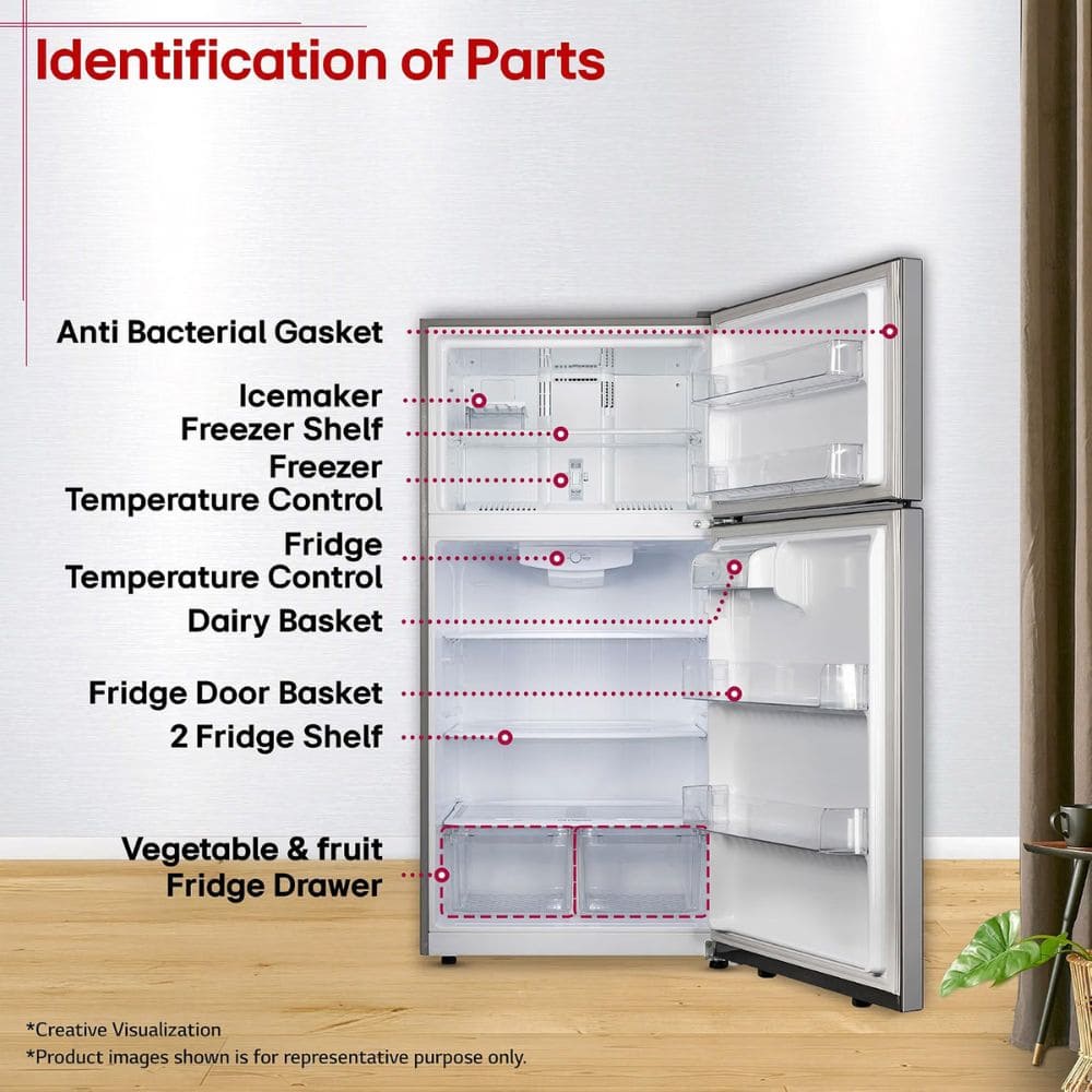 LG 674 Ltrs, 1 Star Smart Inverter Frost Free Double Door Refrigerator (GLT6816ODPZ, Shiny Steel)