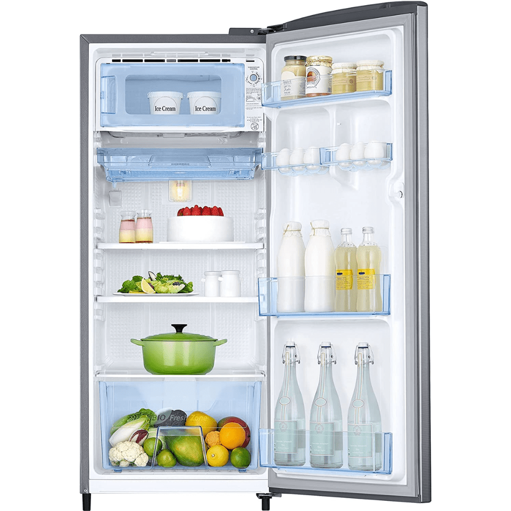 Samsung  RR20C2712S8, 183 Ltrs 2 Star Inverter Direct Cool Single Door Refrigerator, Elegant Inox