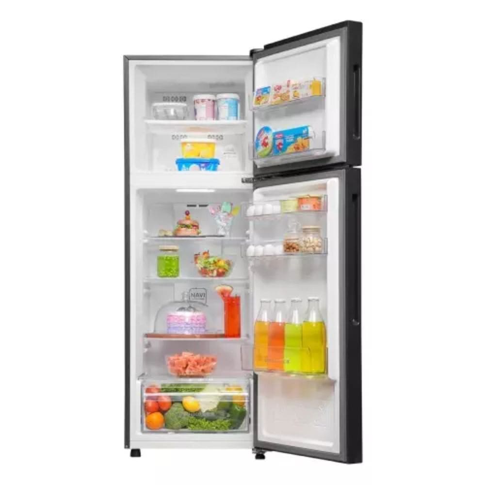 Haier 240 Ltrs, 2 Star Frost Free Double Door Top Mount Refrigerator (HRF 2902EKGA P, Black Glass)