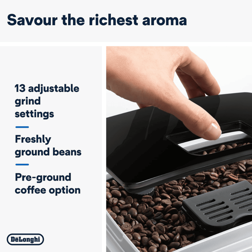 Delonghi Ecam22.110.Sb, Magnifica Bean Fully Automatic Espresso Cappuccino Coffee Machine, Sliver Black