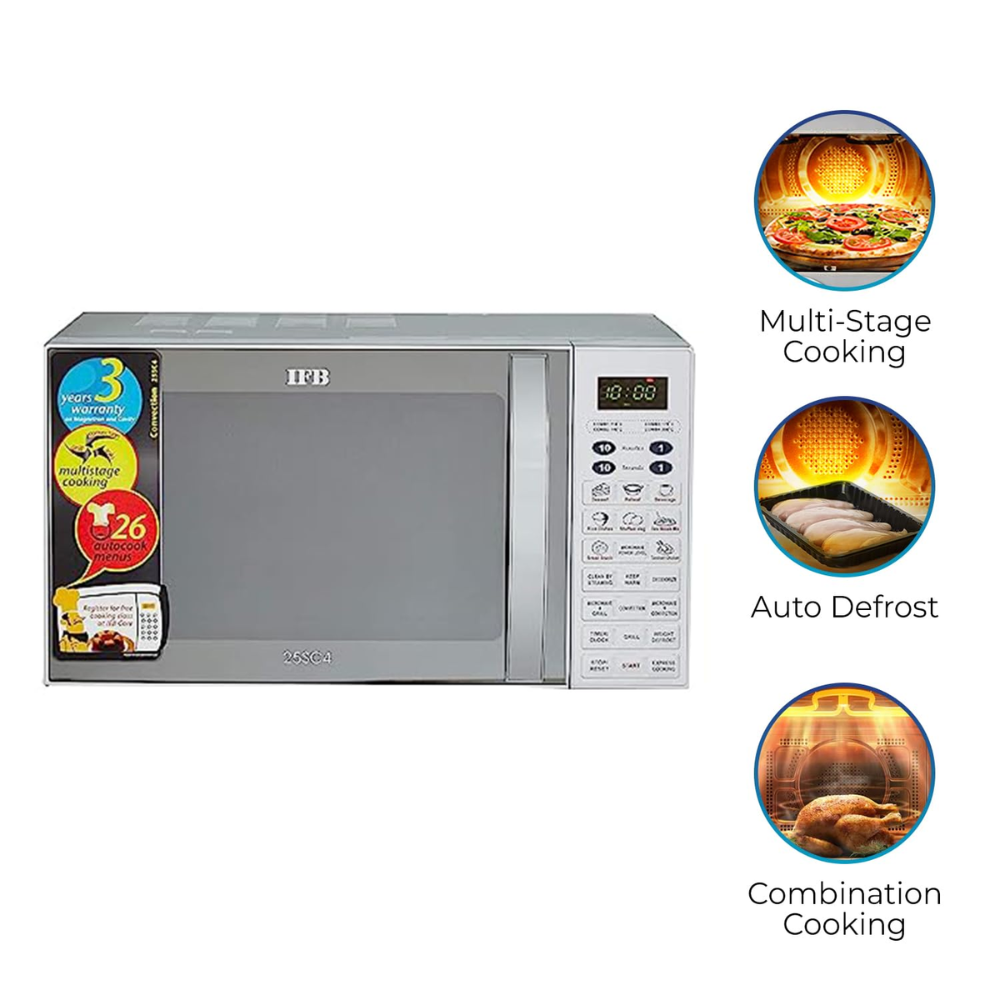 IFB 25 Ltrs Convection Microwave Oven (25SC4,Black)