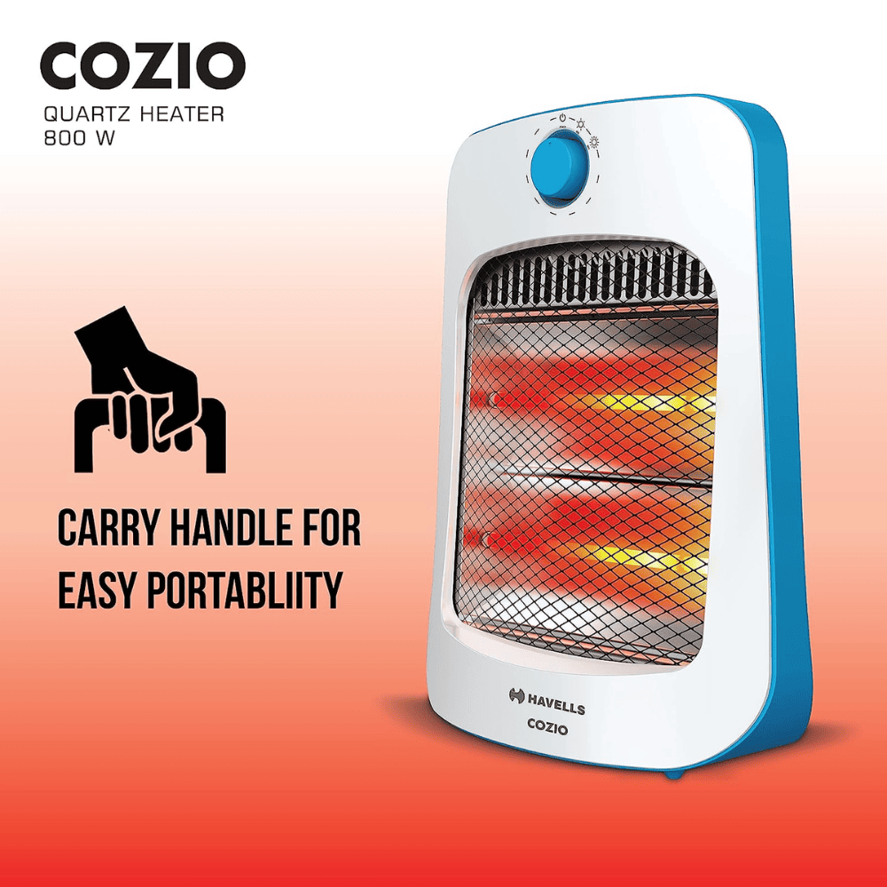 Havells 800 Watts Cozio Quartz Room Heater (GHRGHBGW080, White)