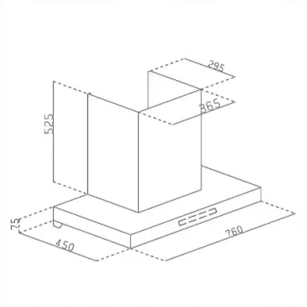 Glen 6053 BL BLDC, 60 cm 1400 m3/hr Auto Clean Wall Mounted Chimney (Black)