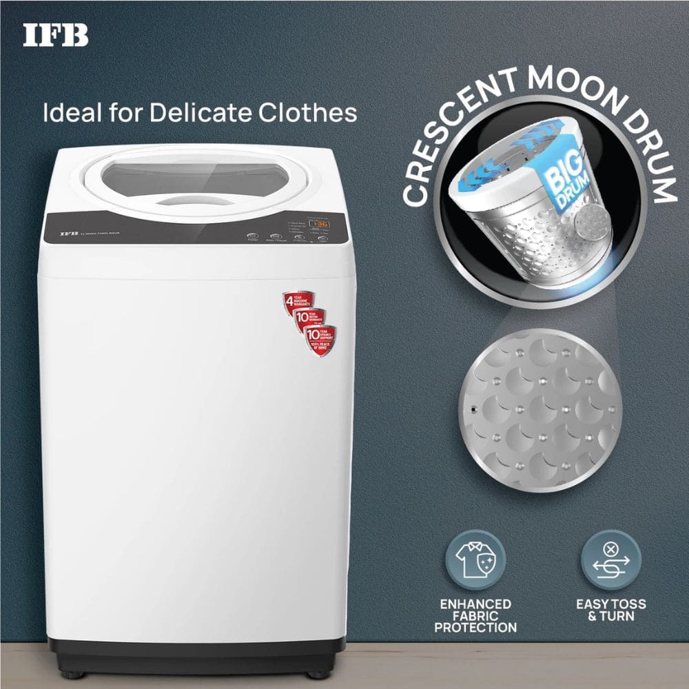 IFB 7 Kg 5 star Fully-Automatic Top Load Washing Machine (TL-R1WH 7.0KG AQUA, white)