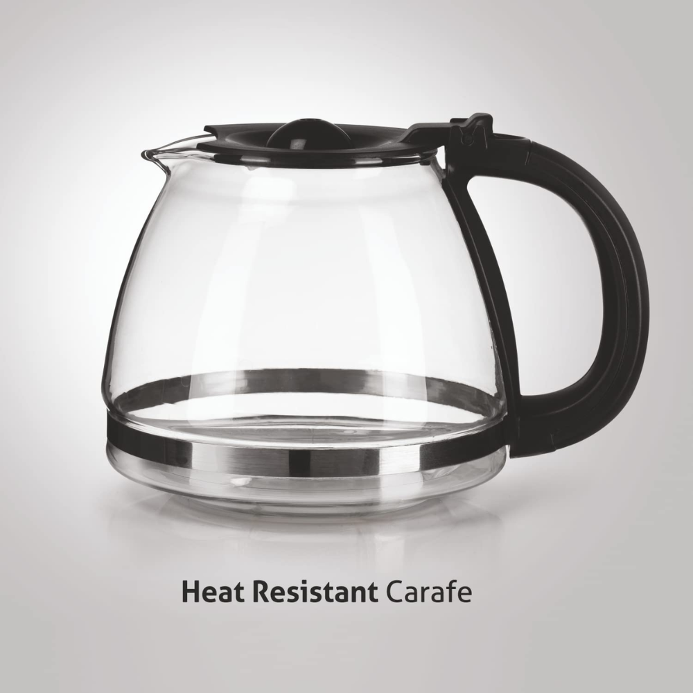 Glen 9052CM, 600 Watts Drip Brewer Coffee Maker Machine, for Home & Office Anti-drip system 750 ML (Black)