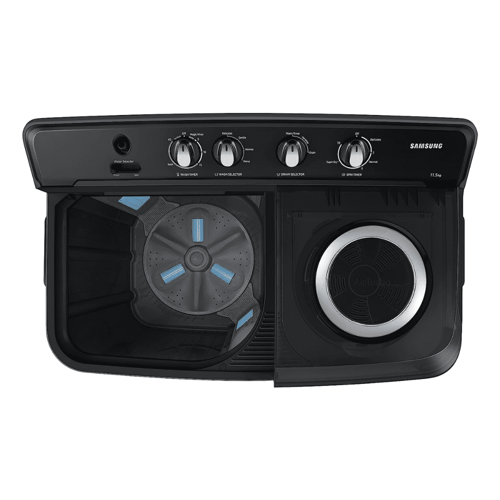 Samsung 11.5 Kg 5 Star Semi-Automatic Top Load Washing machine (WT11A4260GD,Black & White)