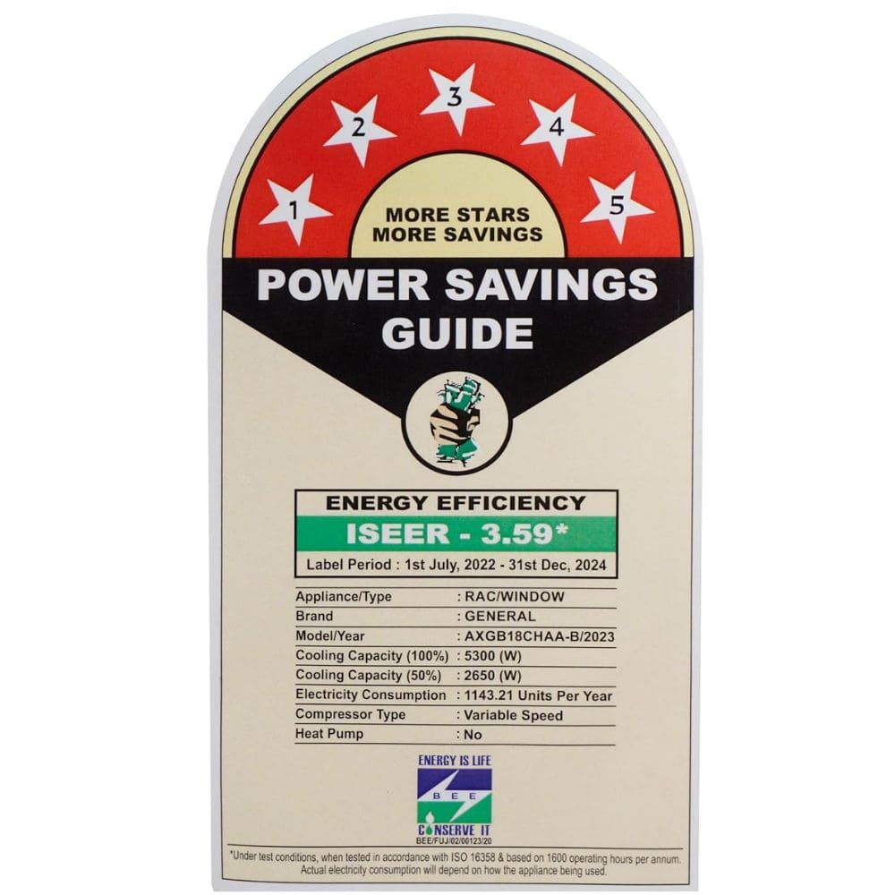 O-General 1.5 ton 5 Star Inverter Window Air Conditioner (AXGB18CHAA-B)