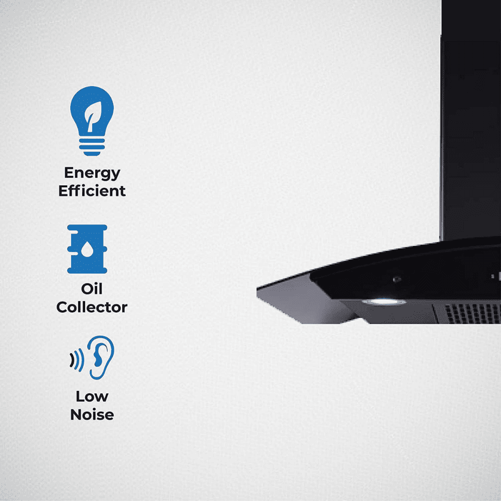 Elica FLCG LTW 900 HAC MS Nero, 90 cm 1350 m3/hr Auto Clean Wall Mounted Chimney, Filterless Technology Touch+Motion Sensor Control (Black)