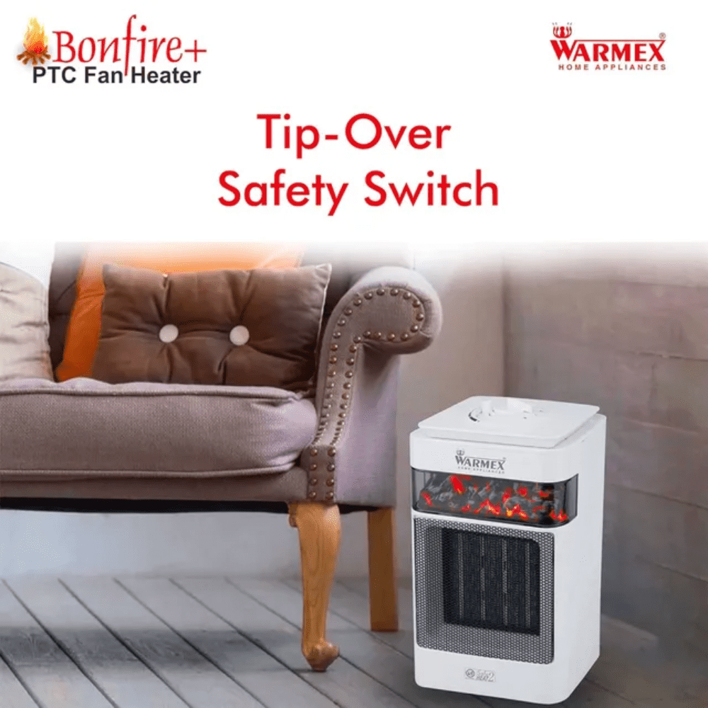 Warmex 1500 Watts PTC Ceramic Fan Room Heater (Bonfire Plus White)