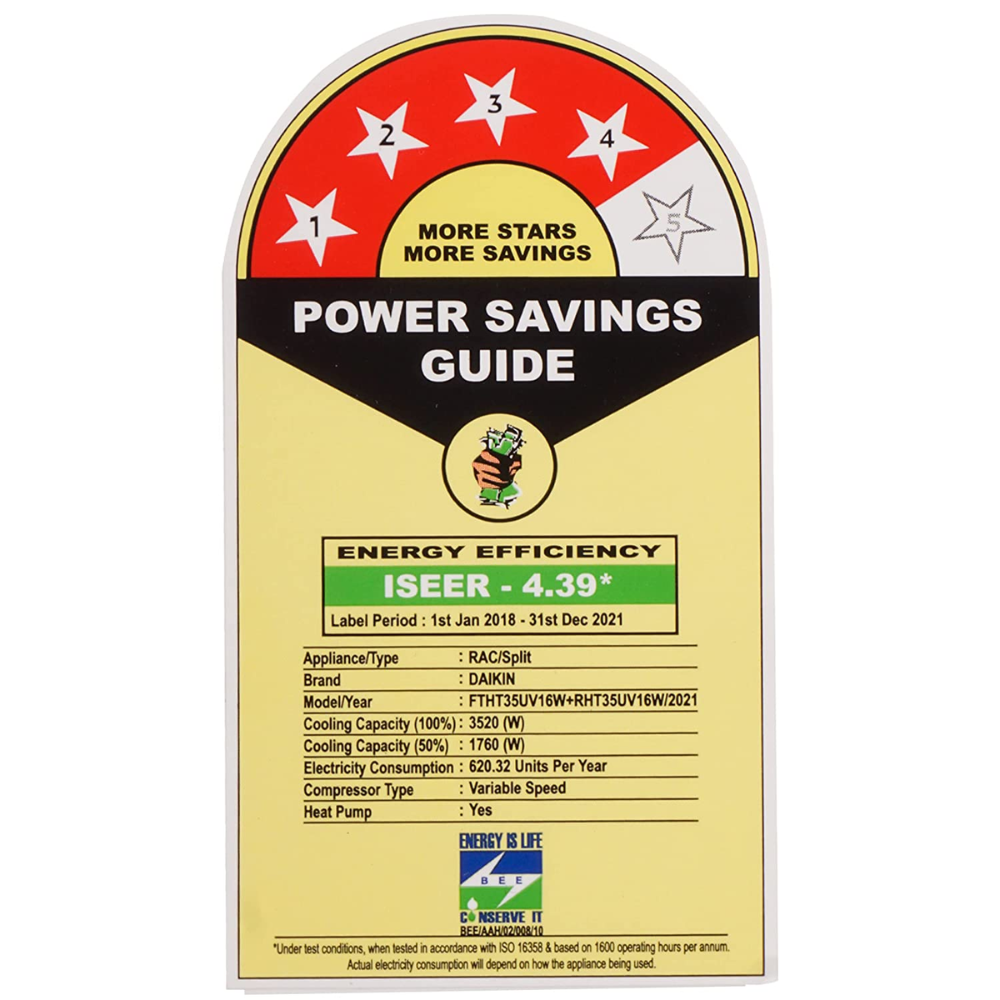 Daikin 1 Ton 3 Star Hot and Cool Inverter Split Air Conditioner (FTHT35U)