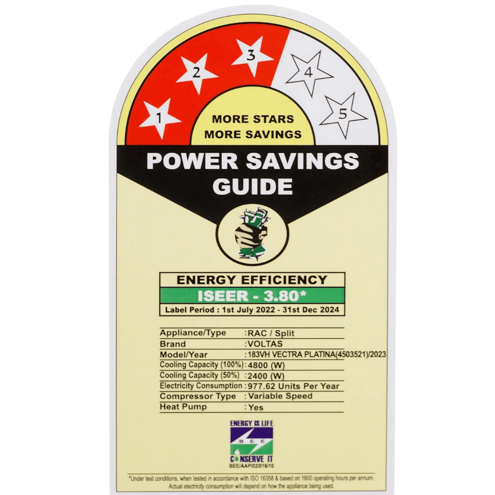 Voltas 1.5 ton 3 Star Hot & Cold Inverter Split Air Conditioner (183VH vectra platina)