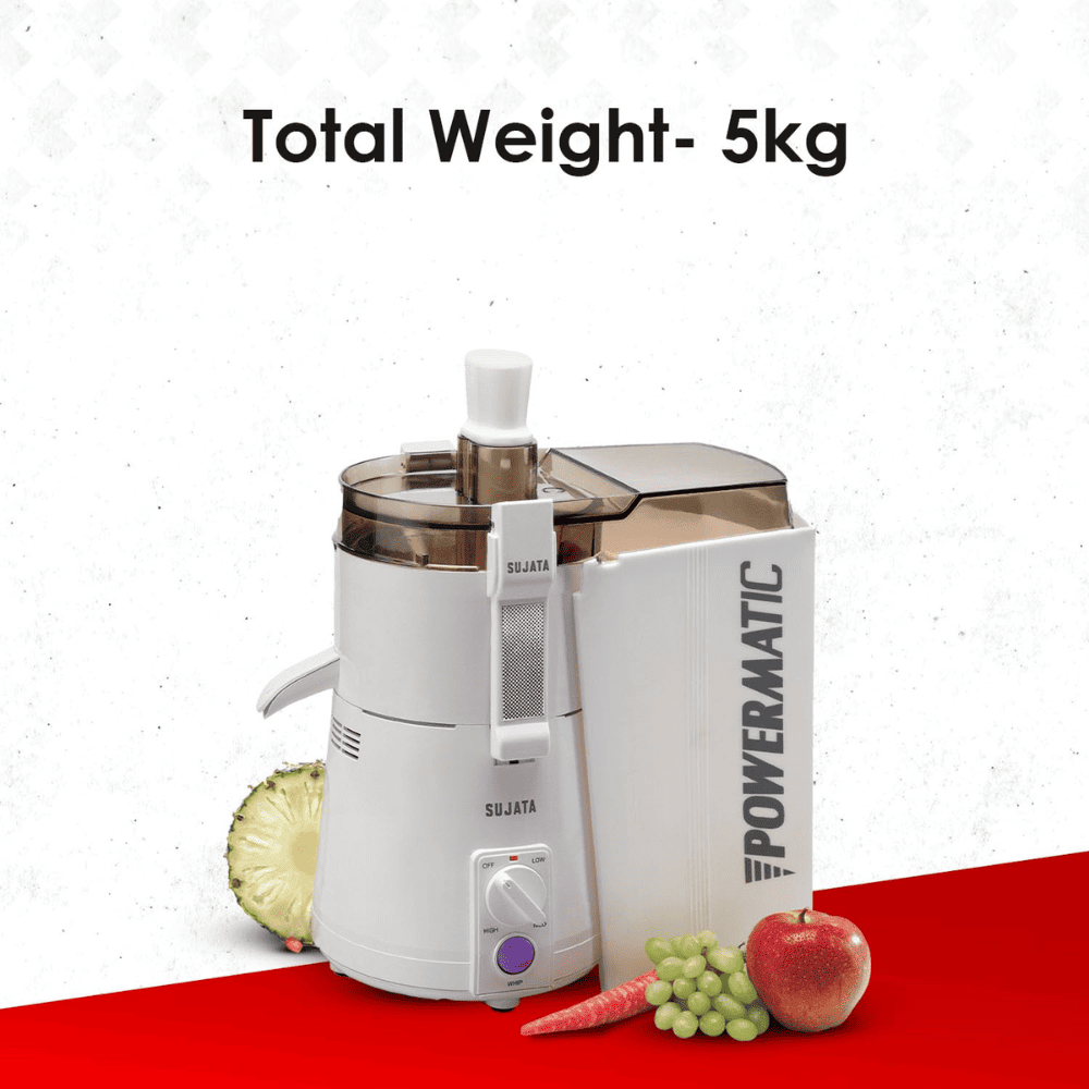 Sujata 900 Watts Juicer Mixer Grinder with Jars (Powermatic pro, White)