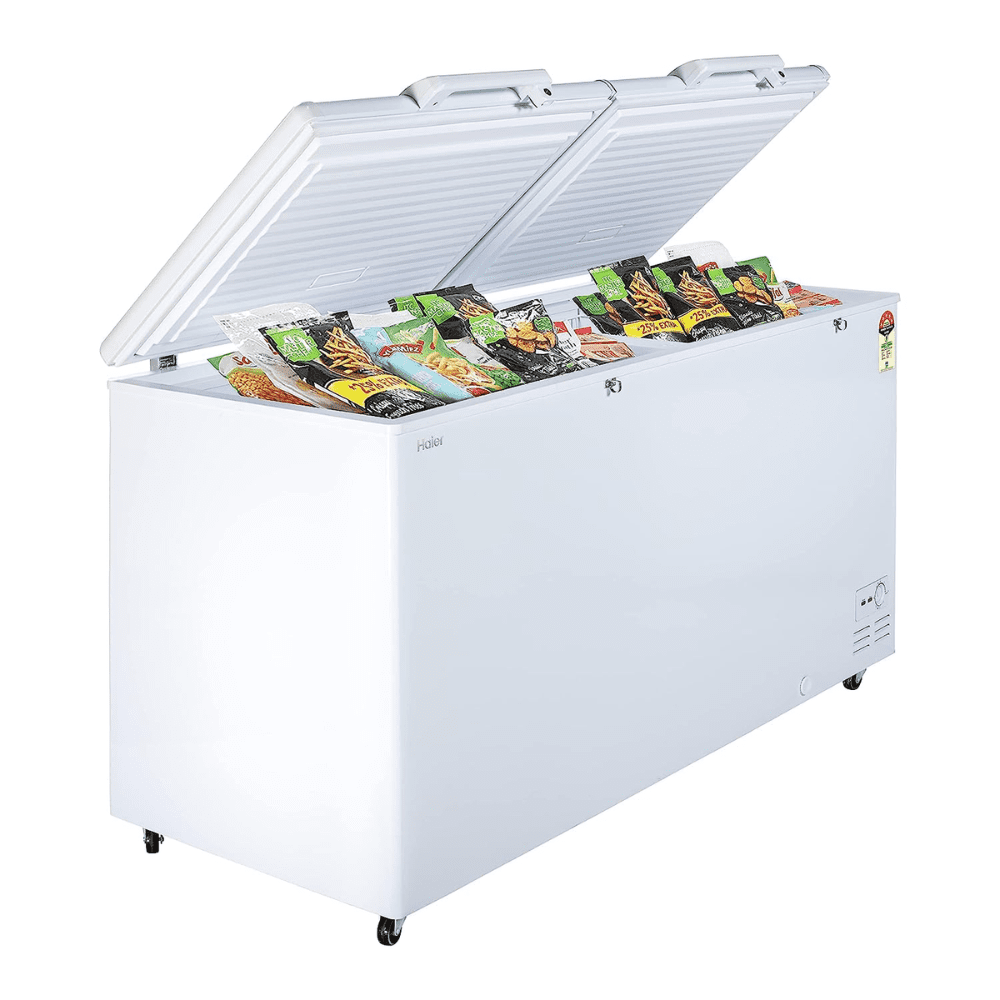 Haier HFC-588DM5, 524 Ltrs hard Top chest Double Door Deep Freezer, White