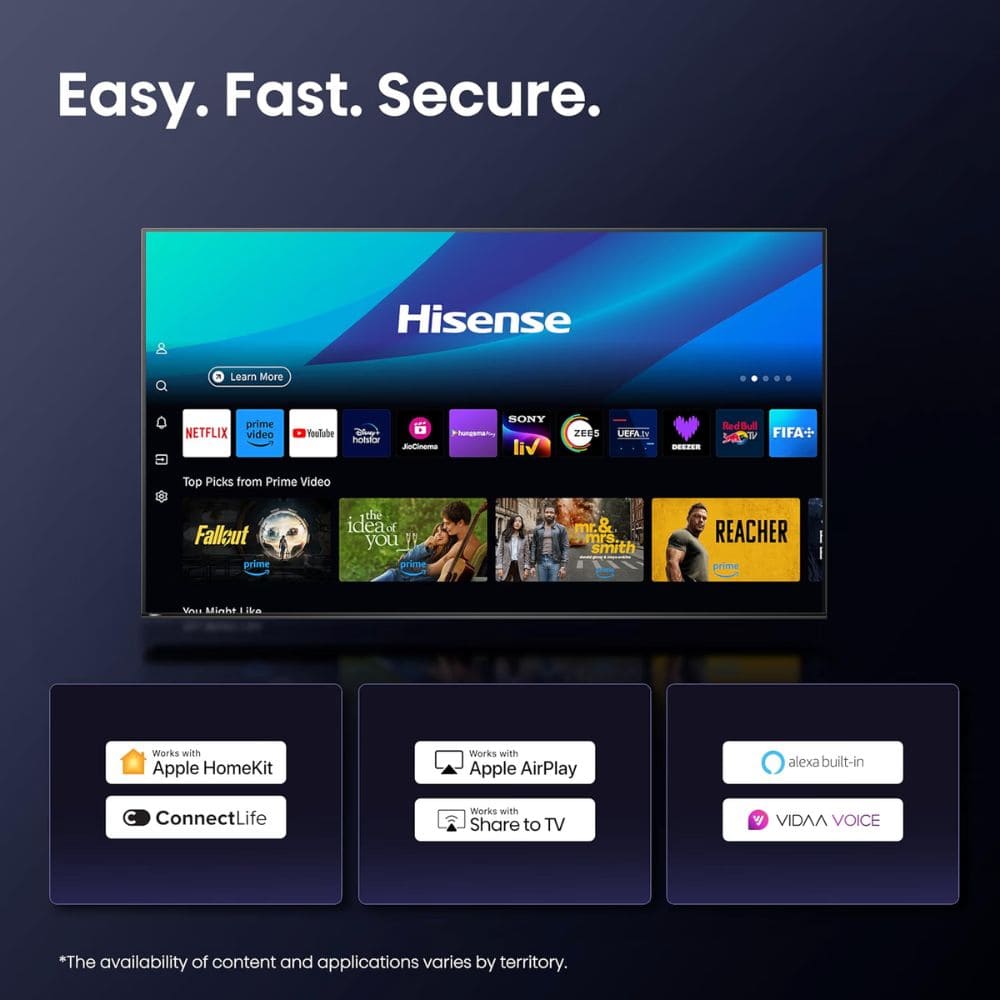 Hisense 100U7Q, 100 Inches 4K Ultra HD Smart QLED TV, Black
