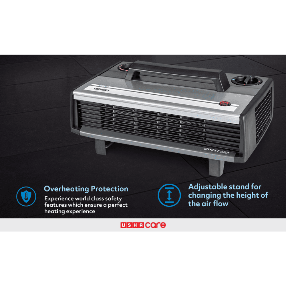 Usha 2000 Watts Heat Convector with Instant Heating Feature Room Heater (812T, Black)