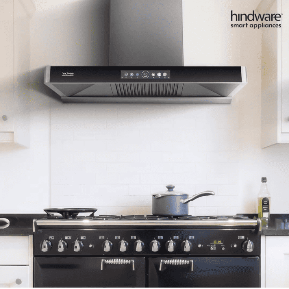 Hindware Marcella, 60 cm 1700 m3/hr Auto Clean Wall Mounted Chimney (Black)