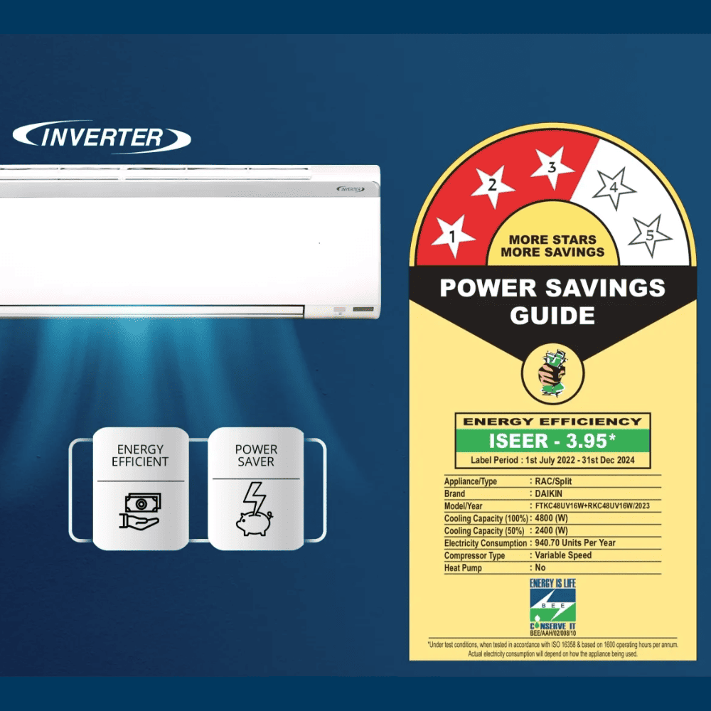 Daikin 1.4 Ton 3 Star Inverter Split Air Conditioner (FTKC48UV16WF)