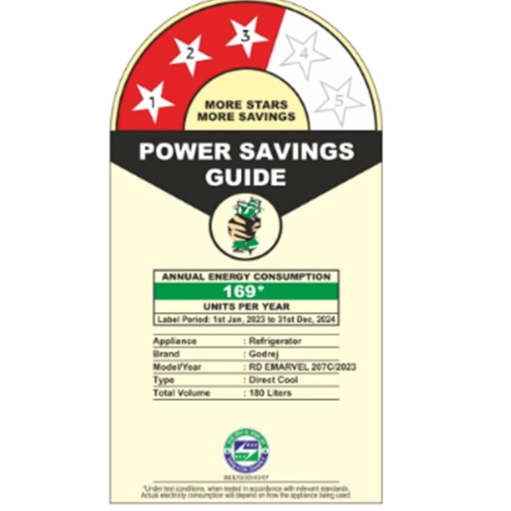 Godrej 184 Ltrs 5 Star Inverter Single Door Refrigerator (RD EMARVEL 207C TDF FU, Blue)