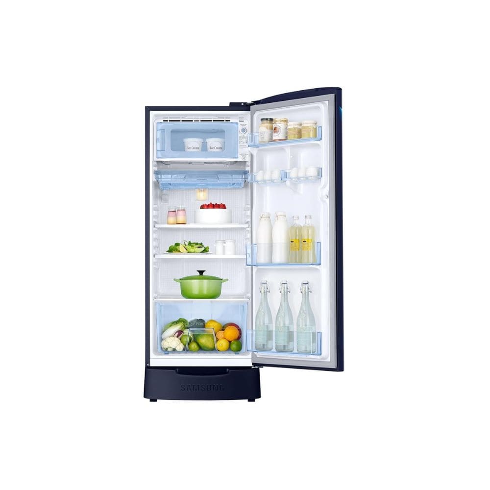 Samsung 183 Ltrs, 3 Star Digital Inverter, Direct Cool Single Door Refrigerator (RR20H2823UZN Midnight Blossom Blue)