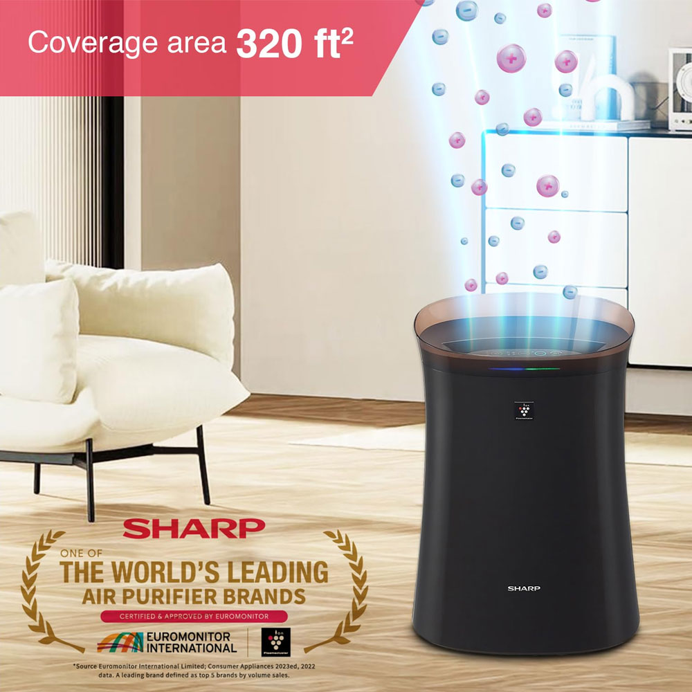 Sharp FP-F40E-TBrown, Plasmacluster Ion Generator & Dual Purification Air Purifier