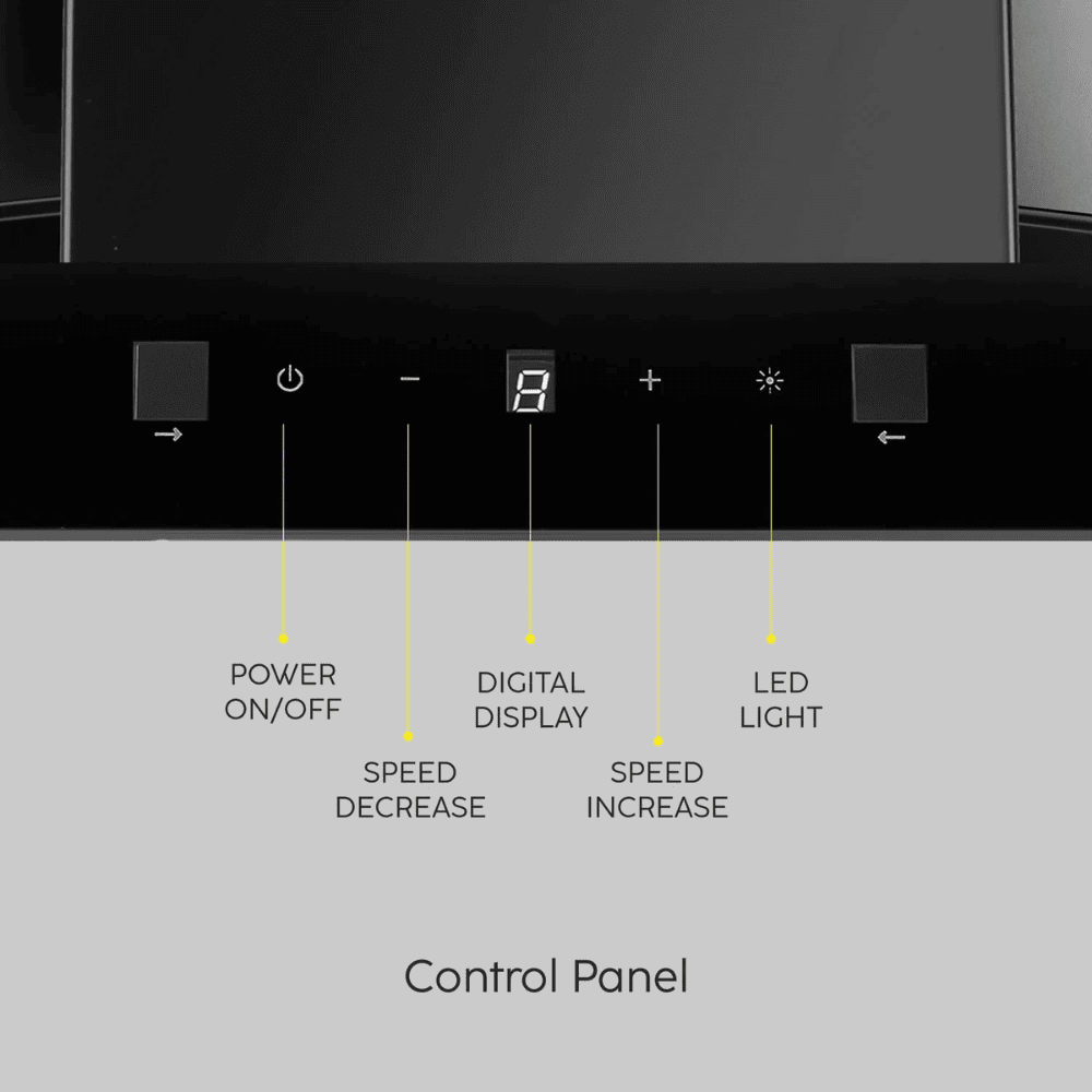 Glen 6052 DI BL ACL, 60 cm 1200 m3/hr Auto Clean Filter less Kitchen Chimney (Black)