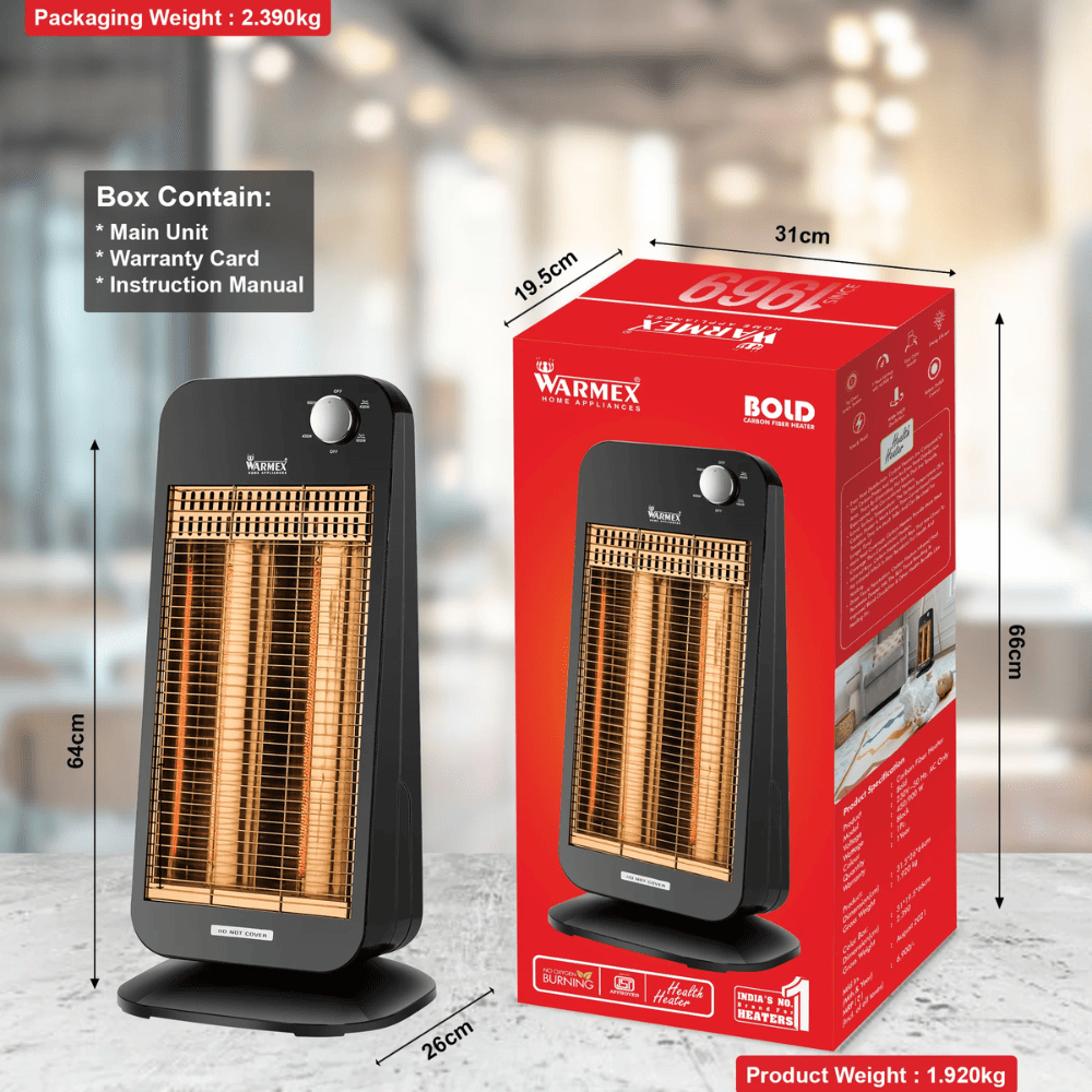 Warmex 900 Watts Floor Mount Remote Control Room Heater (BOLD, Black)