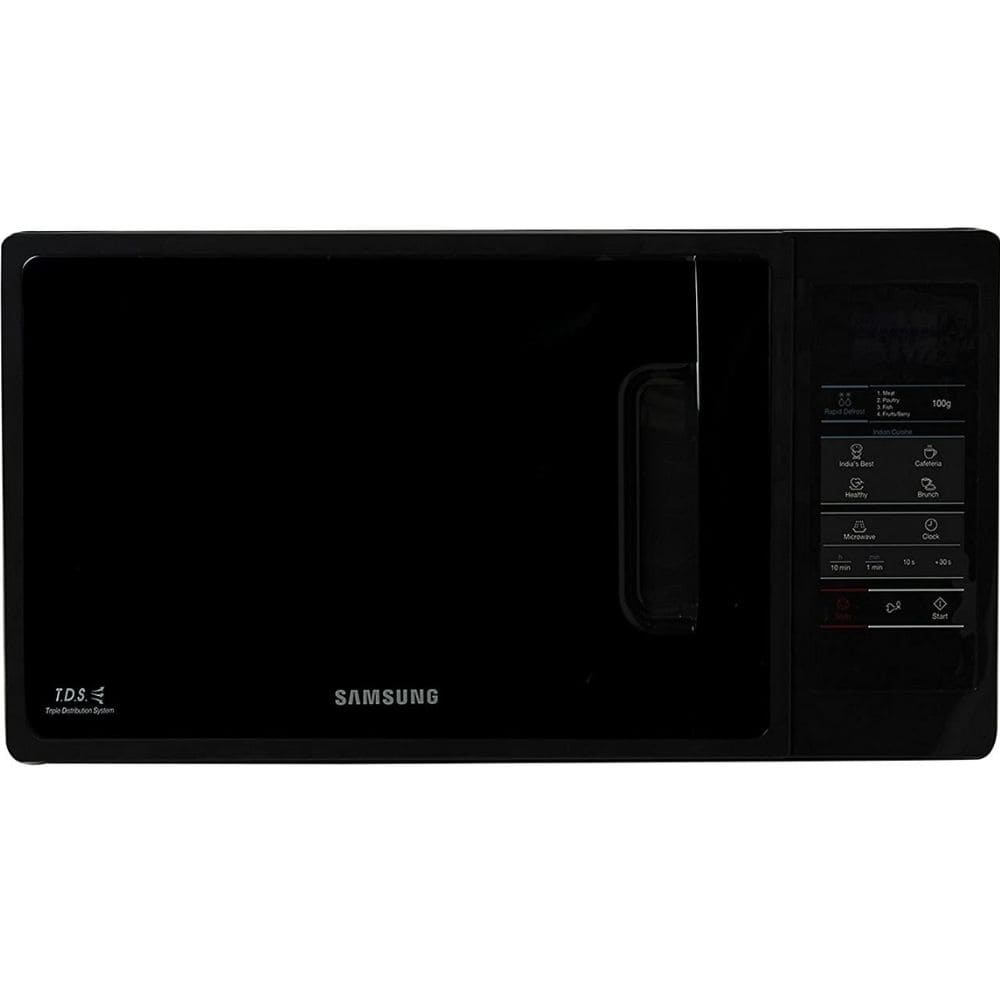 Samsung 21 Ltrs Stainless Steel Convection Microwave Oven with Curd Making (CE76JD-MB1,Mirror Black))