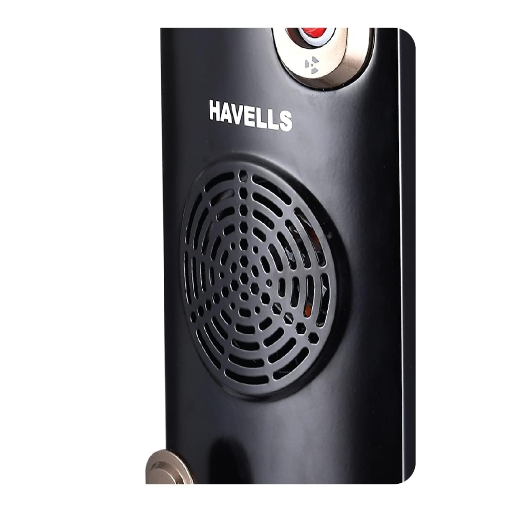 Havells 15 Wave Fins, 2900 Watts Oil Filled Radiators Room Heater with PTC Fan (GHROFBZK290, Black)