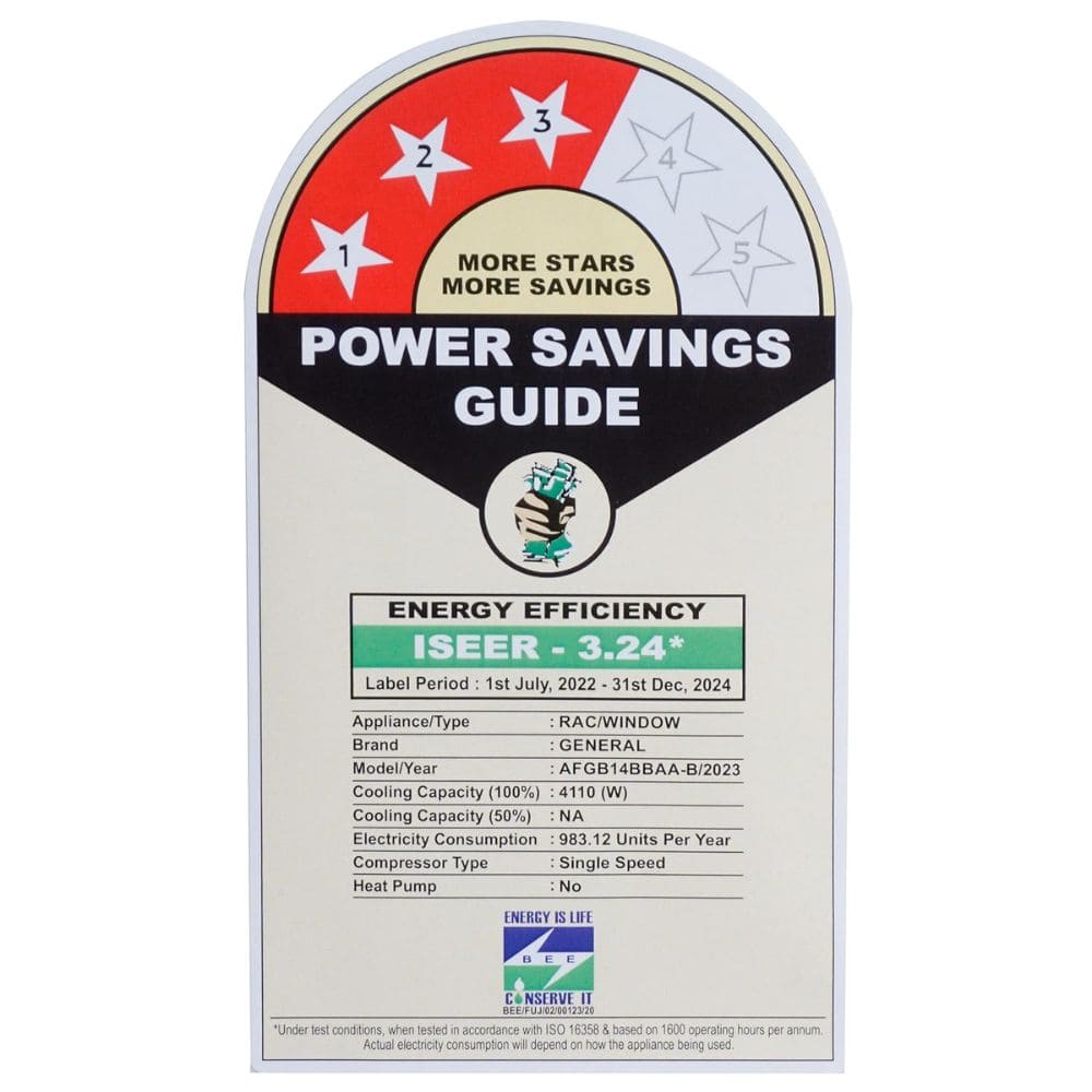 O-General 1.2 ton 3 Star Non-Inverter Window Air Conditioner (AFGB14BBAA-B)