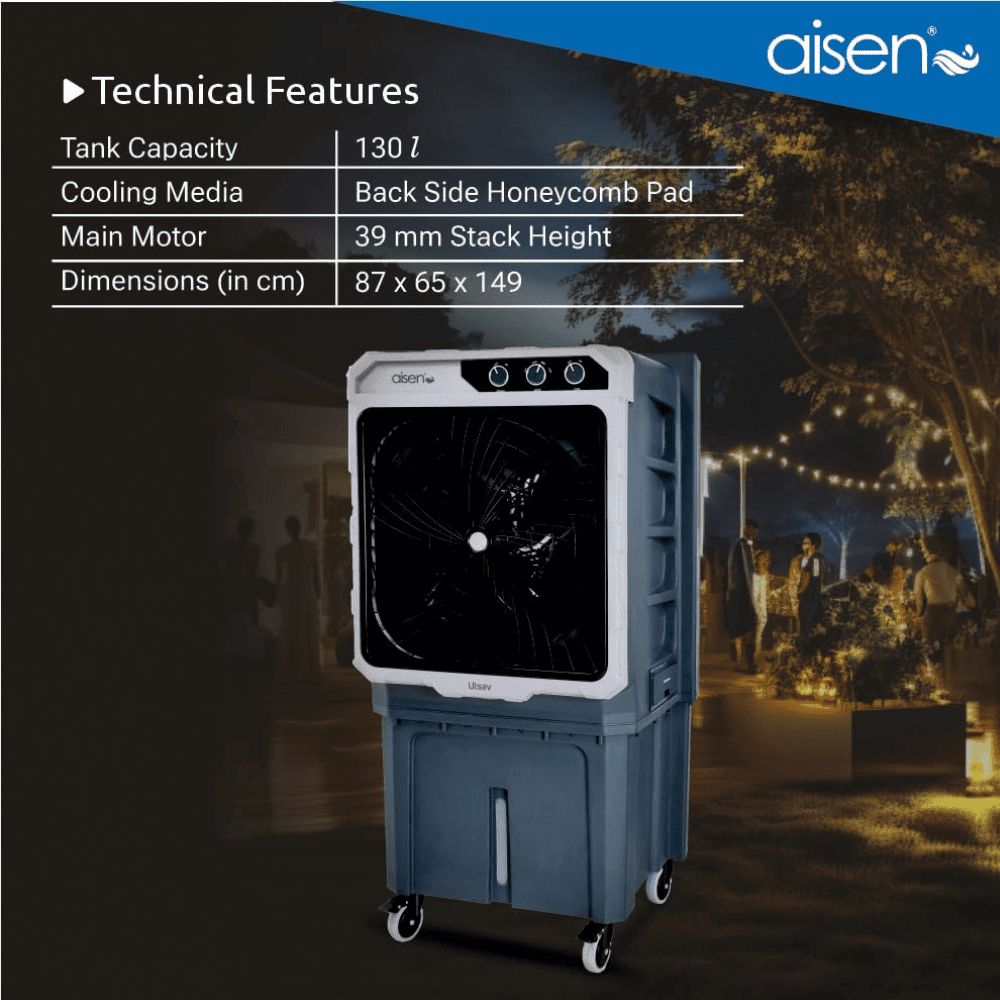 Aisen 140 Ltrs Utsav Desert Air Room Cooler (AC4DMH980)