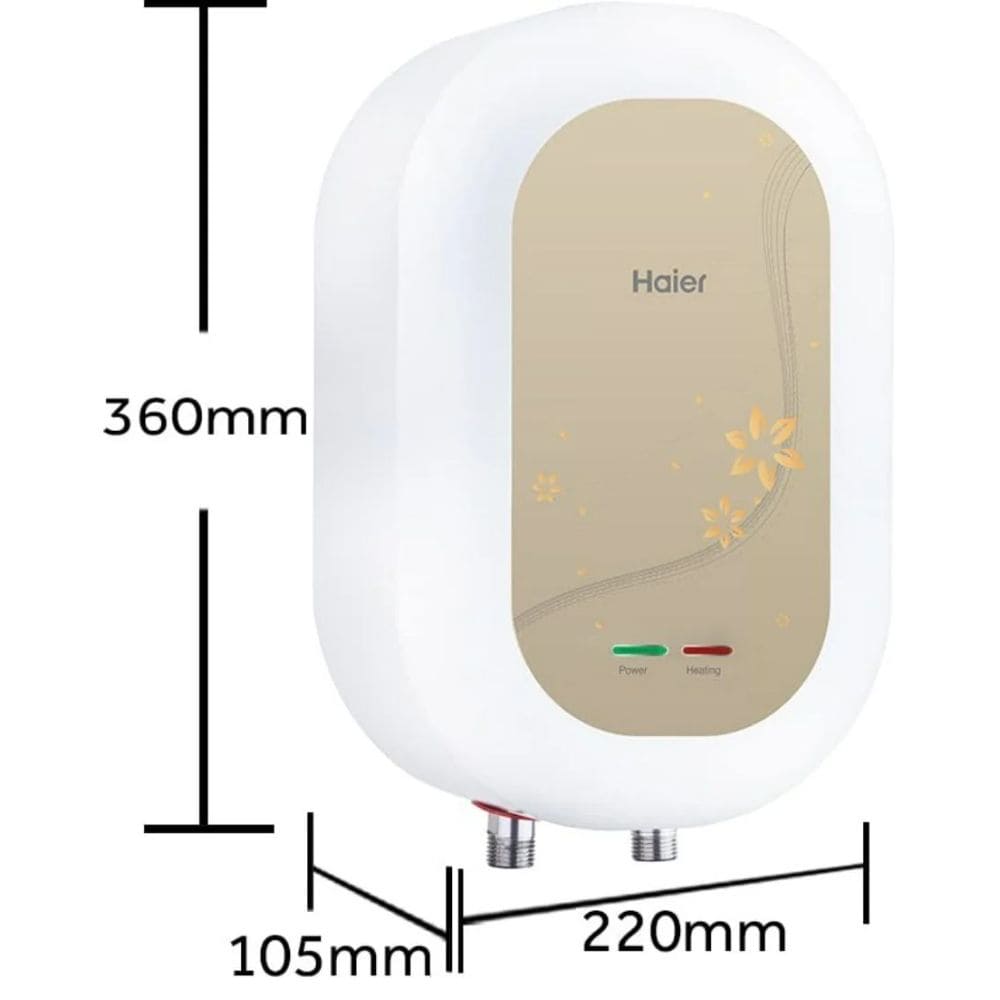 Haier 3 Ltrs Instant Water Heater Wall Mounting Geyser (EI3V-C1(I) Ivory)