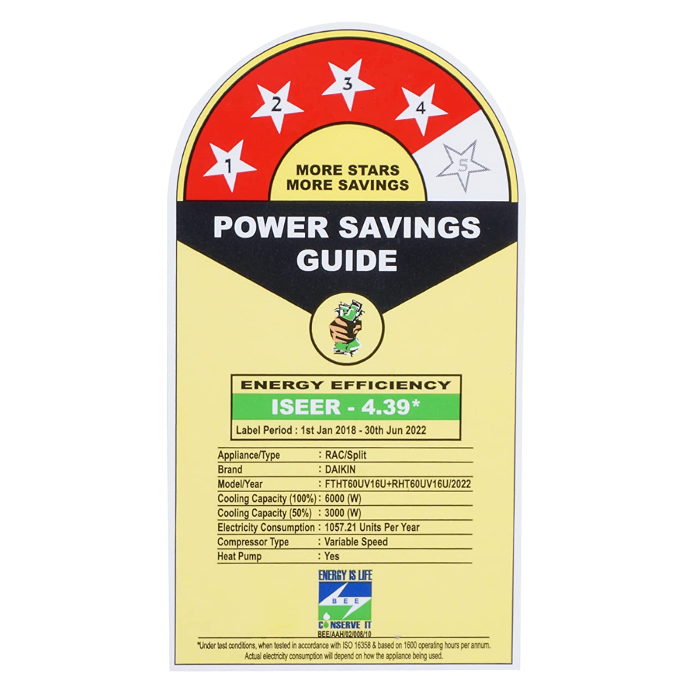 Daikin 1.8 Ton 3 Star Hot & Cold Inverter Split Air Conditioner (FTHT60U)