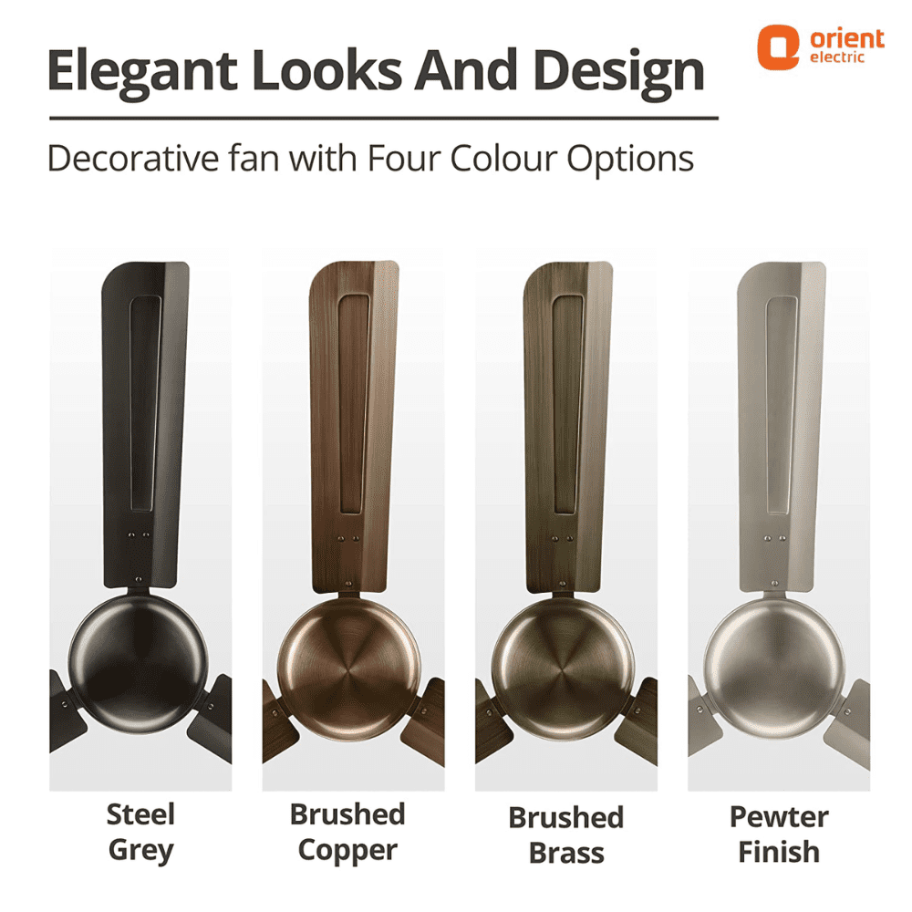 Orient Quasar, 1200mm 3 Blade Electroplated Decorative Ceiling Fan