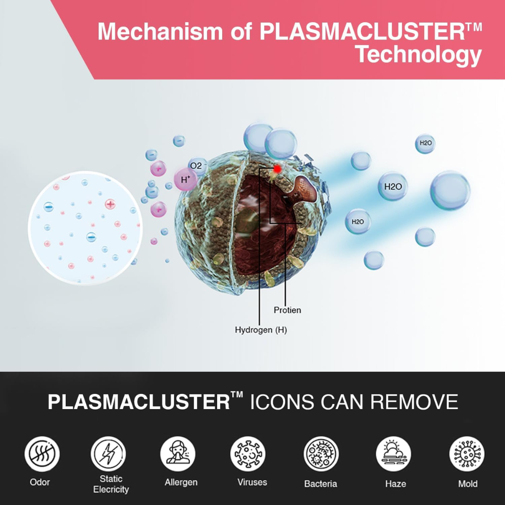 Sharp FP-J30M-BK, 4 Stage Filtration Air Purifier (Patented PCI Technology, HEPA filter)