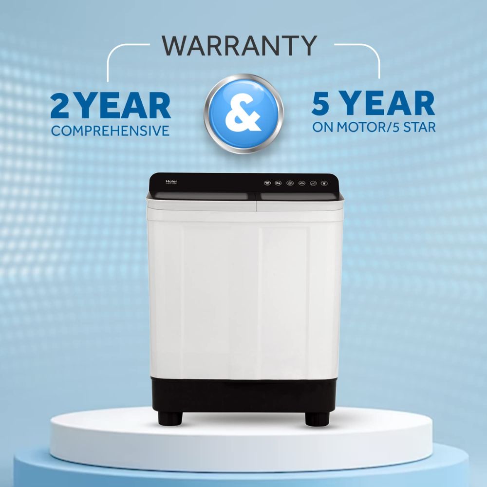 Haier 7.5 Kg 5 Star Semi-Automatic Top Load Washing machine (HTW75-178BBK, Black)