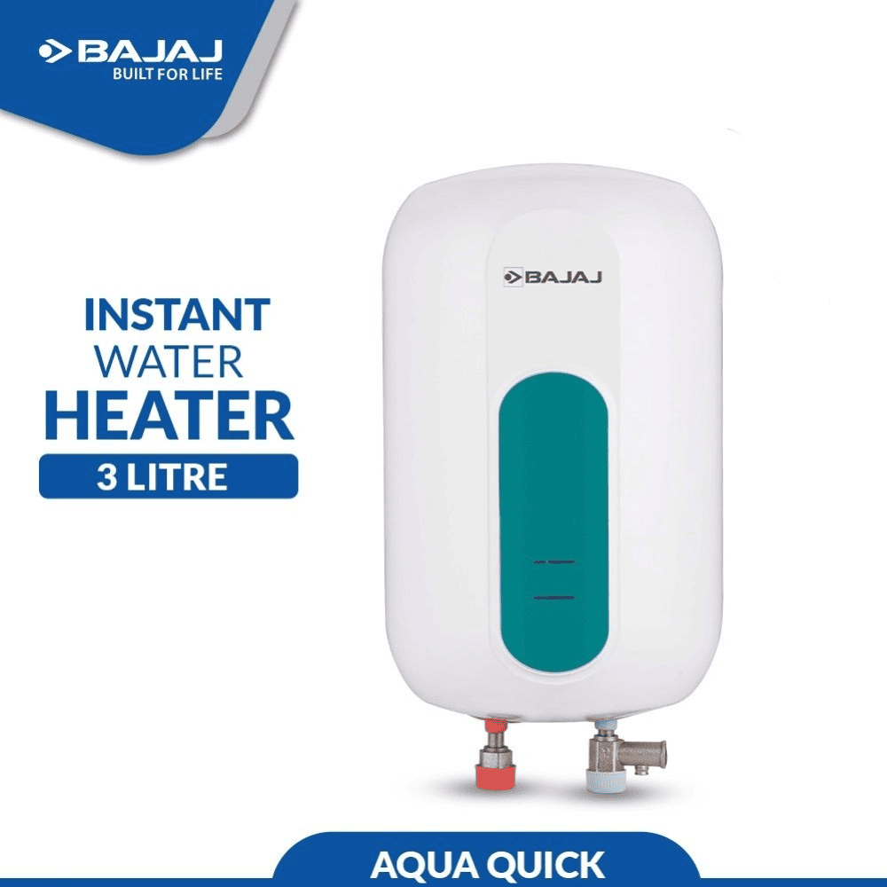 Bajaj 3 Ltrs Instant Water Heater Water Heater Geyser (Aquaquick, White)