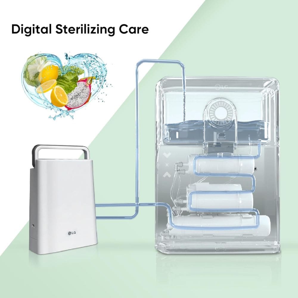 LG WW174NPB, 8 Litres RO+UV Mineral Booster Stainless Steel Tank Wall Mountable Water Purifier, Black