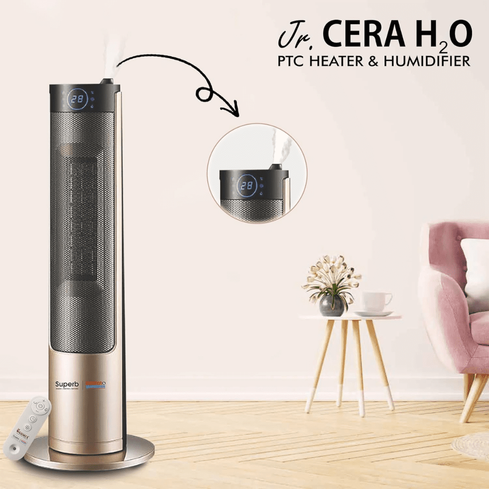 Warmex 1300&2000 Watts Portable Room Heater (Junior Cera H20, Champagne Gold)