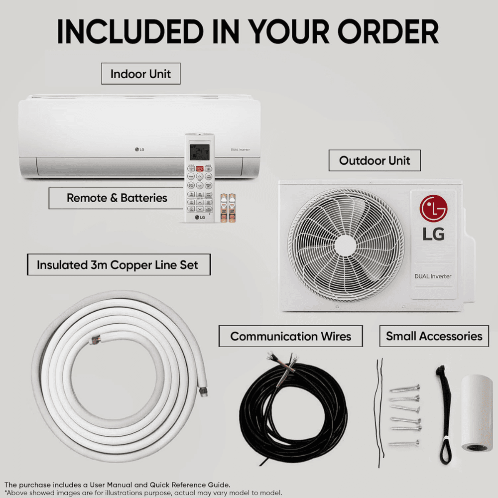 LG 2.0 Ton 3 Star DUAL Inverter Split Air Conditioner (US-Q24SNXE, 6-in-1 AI Convertible)