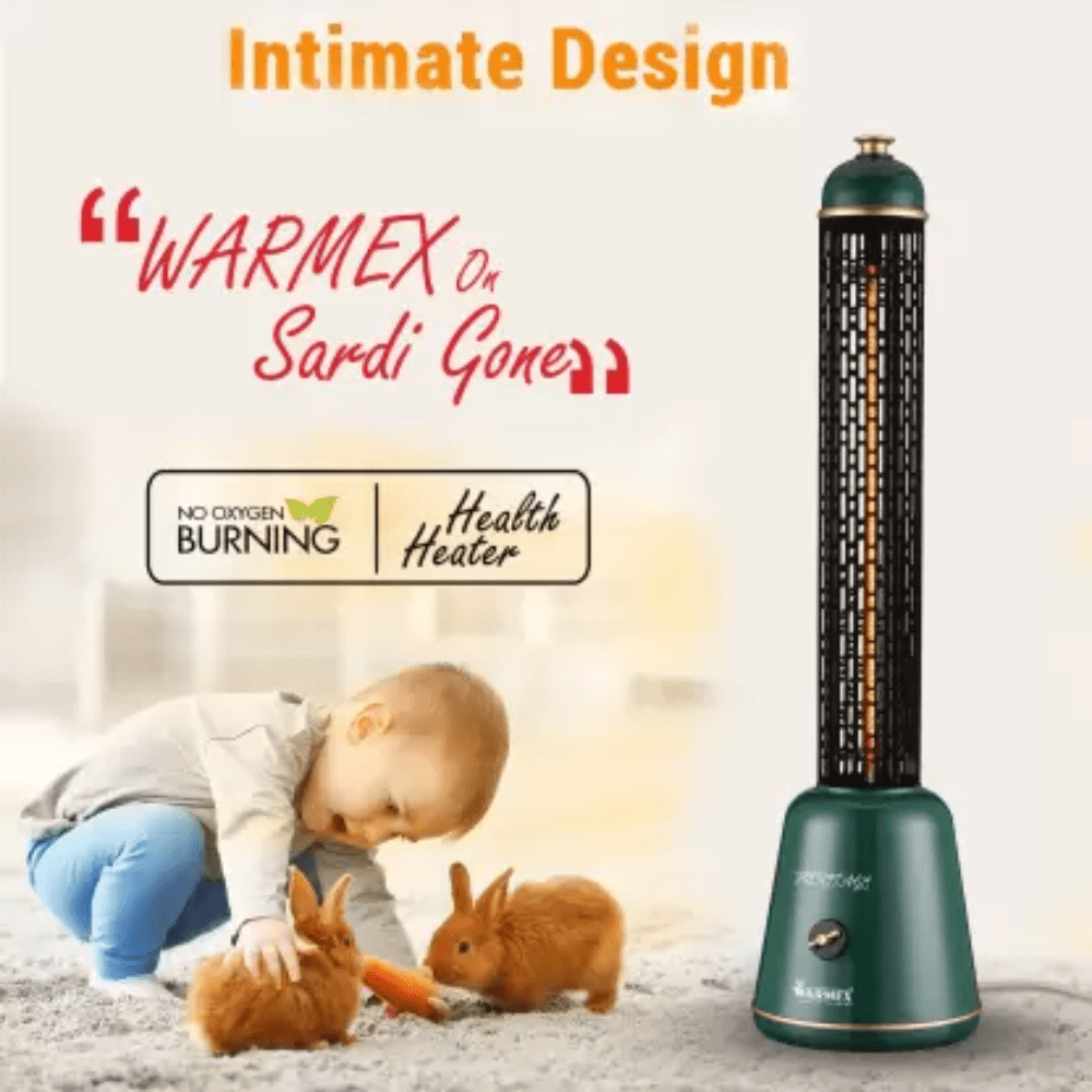 Warmex 1200 Watts Floor Mount Carbon Room Heater (HERITAGE, Dark Green)