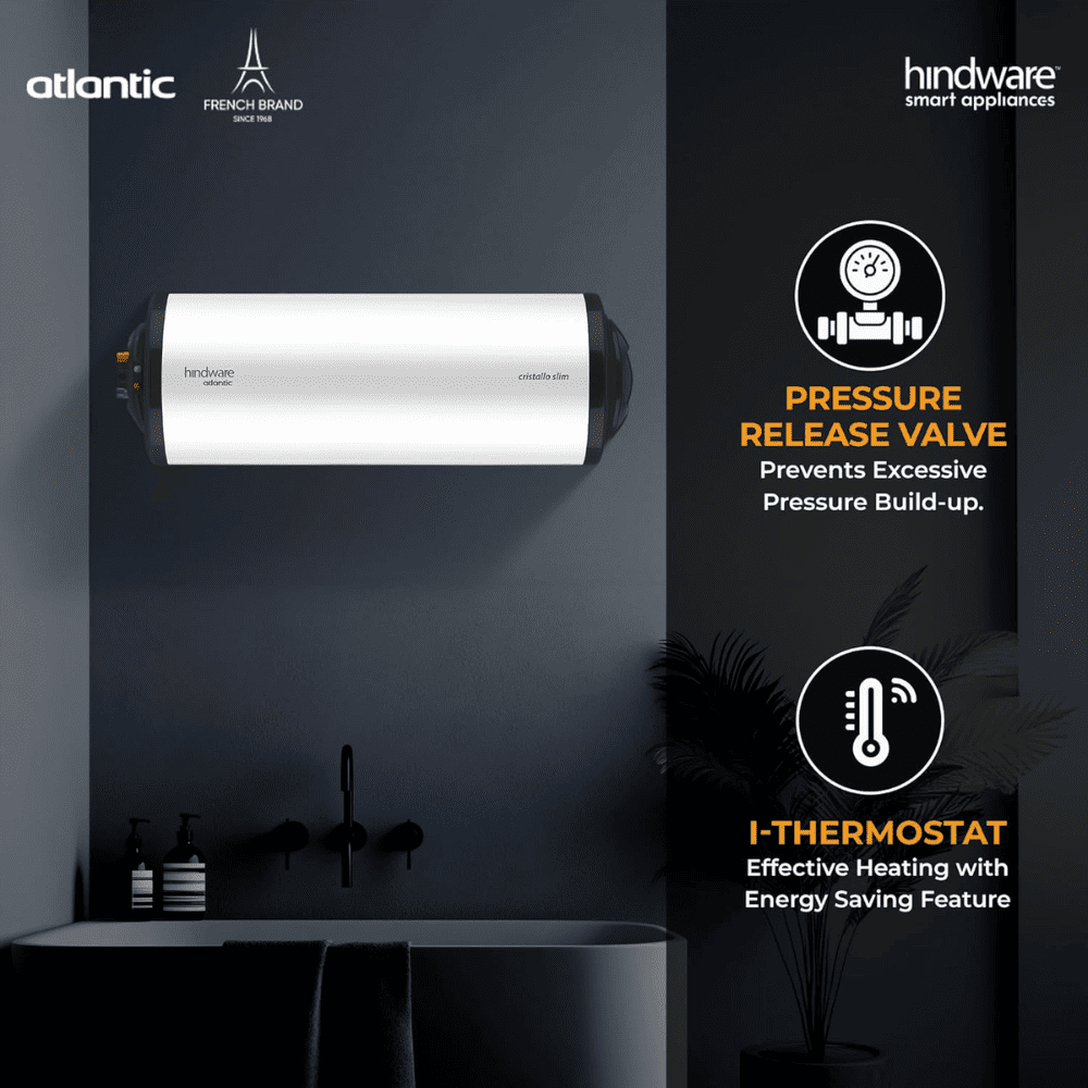 Hindware 15 Ltrs Vertical Storage, 5 Star Water Heater Geyser  (CRISTALLO15, White)