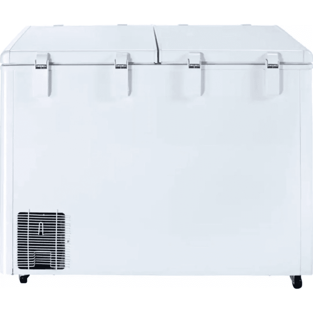 Haier HFC-320DM5, 320 Ltrs Frost Free Hard Top Double Horizontal Commercial Door Deep Freezer, White
