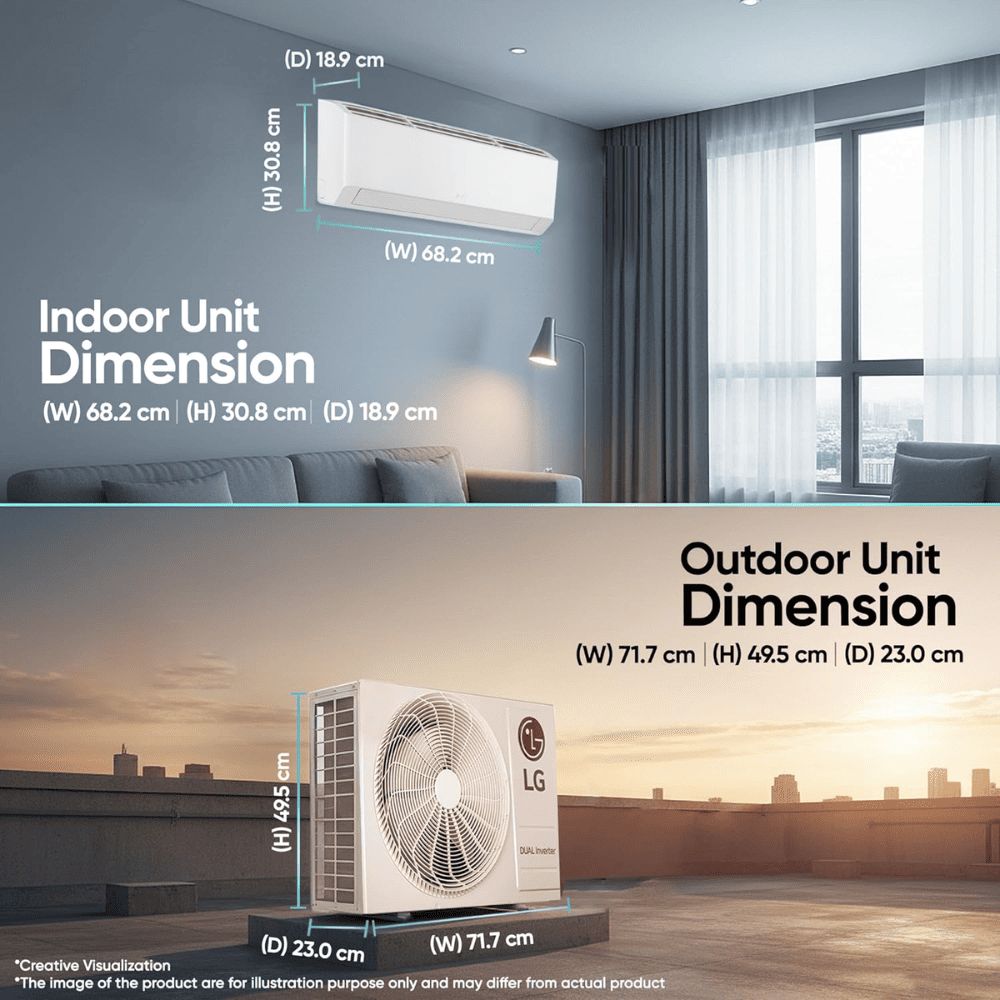 LG 0.8 Ton 2 star Inverter Split Air Conditioner (AS Q11KNVE.AMLG) 2026 model